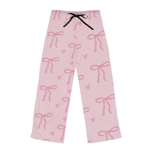 Pink Bow & Hearts Women's Pajama Pants – Cute Lounge Sleepwear